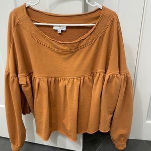 Mustard yellow over sized sweater blouse!